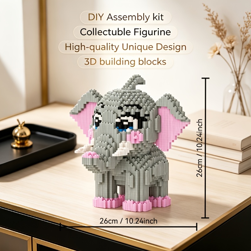 Cute Elephant 3D Educational Building Block Ornament